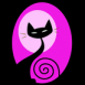 Chat noir au clair de lune