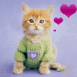 Chaton roux mignon coeur