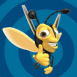 Abeille super h�ros levant le pouce