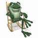 Grenouille assise sur une chaise
