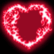 Coeur enflamm� rose