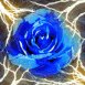 Rose bleue avec �clairs