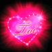 Coeur "you" rose scintillant