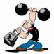 Popeye fait de la musculation