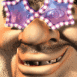 Ogre avec des lunettes disco