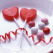 Bonbons et sucettes coeurs