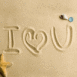 "I love U" dans le sable
