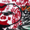 Mur taggu� rouge et blanc
