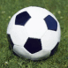 Ballon de foot sur le gazon