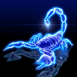 Scorpion cristal bleu n�on