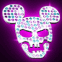 Cr�ne de souris et strass bleus et rose