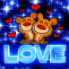 Oursons "LOVE" n�on bleu