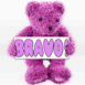 Ourson en peluche rose "Bravo!"