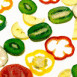 Motif fruits et l�gumes tranch�s