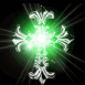 Croix cisel�e en argent et brillant vert