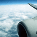 Vue du ciel et r�acteur d'avion