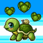 Mignonne petite tortue et coeurs en carapace