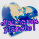 Terre en forme de coeur "J'aime ma plan�te"