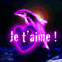 Dauphin fluo violet "Je t'aime"