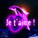Dauphin fluo violet "Je t'aime"