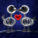 Squelettes de poussins amoureux