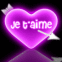 Coeur n�on rose et fl�che "Je t'aime"