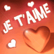 Coeur orang� "Je t'aime"