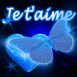 Papillon et coeur n�on bleu "Je t'aime"