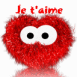 Coeur � fourrure "Je t'aime"
