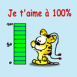 Tigre mignon "Je t'aime � 100%"