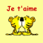 Tigres mignons s'embrassant "Je t'aime"
