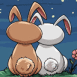 Couple de lapin au clair de lune