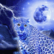 L�opard bleu sous les �clairs