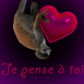 Petit singe "Je pense � toi"