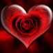 Rose rouge dans un coeur
