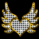 Coeur ailé bling bling