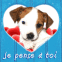Chien trognon "Je pense � toi"