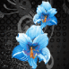 Fleurs asiatiques bleues