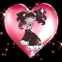 Fille manga dans un coeur