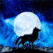 Loup qui hurle au clair de lune