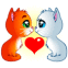 Deux chatons qui se papouillent!