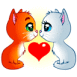 Deux chatons qui se papouillent!