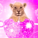 Lionceau se cache derri�re un coeur