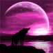 Loup hurlant sous la pleine lune
