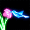 Oiseau picorant une fleur