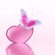 Papillon rose sur un coeur