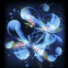 fleurs bleues et arabesques