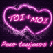 Coeurs siamois "Toi + moi pour toujours"