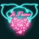 Dauphins n�ons s'embrassant "Je t'aime"