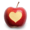 Coeur grav� dans la pomme